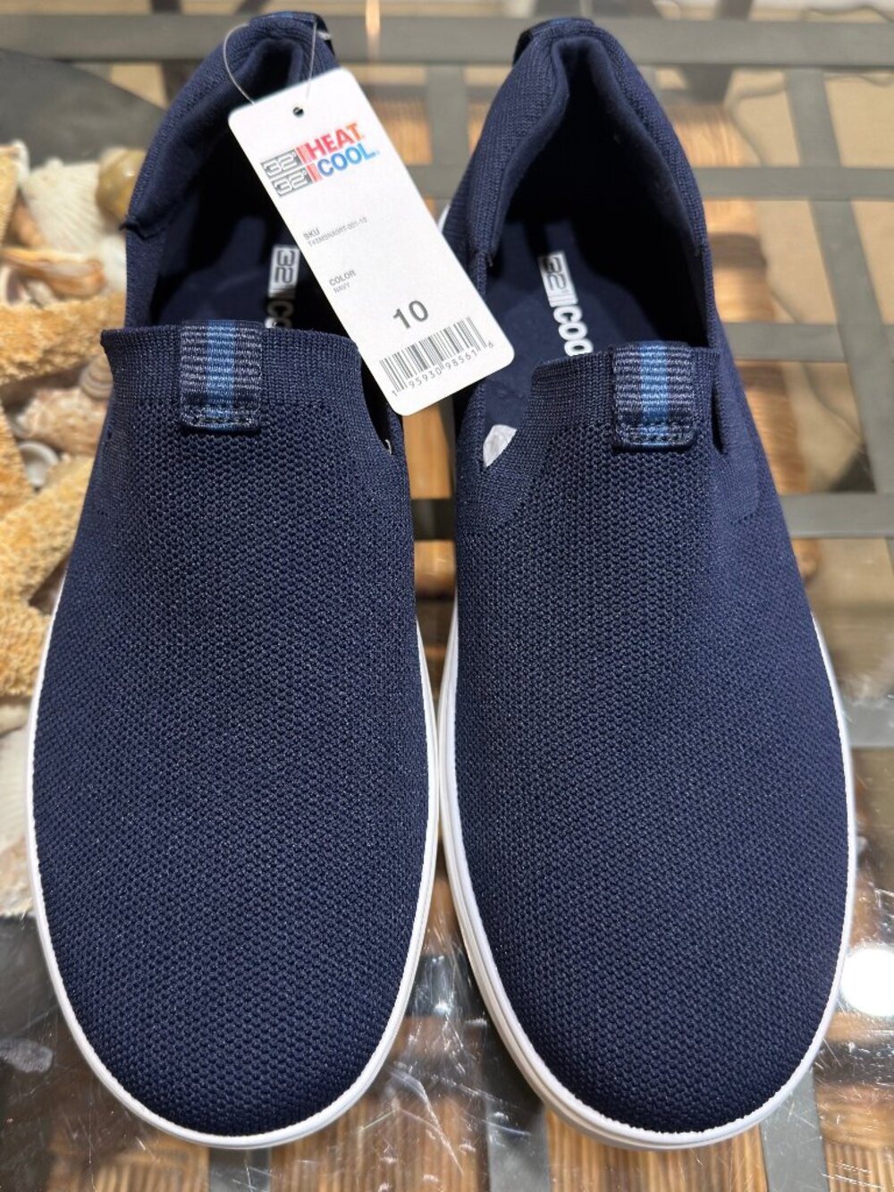 32 Degrees Men's Navy 10 Flex Knit Slip-On Sneakers Shoe NWT